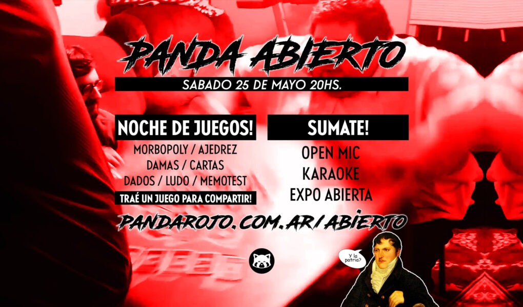 Panda Abierto: noche de juegos, open mic, karaoke y expo abierta en Panda Rojo Espacio Cultural