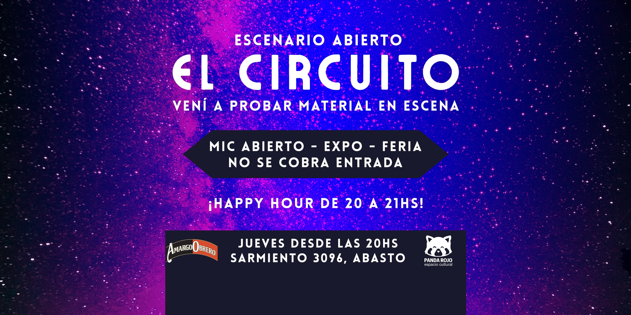 El Circuio, espacio escénico abierto en Panda Rojo Espacio Cultural con el apoyo de Amargo Obrero