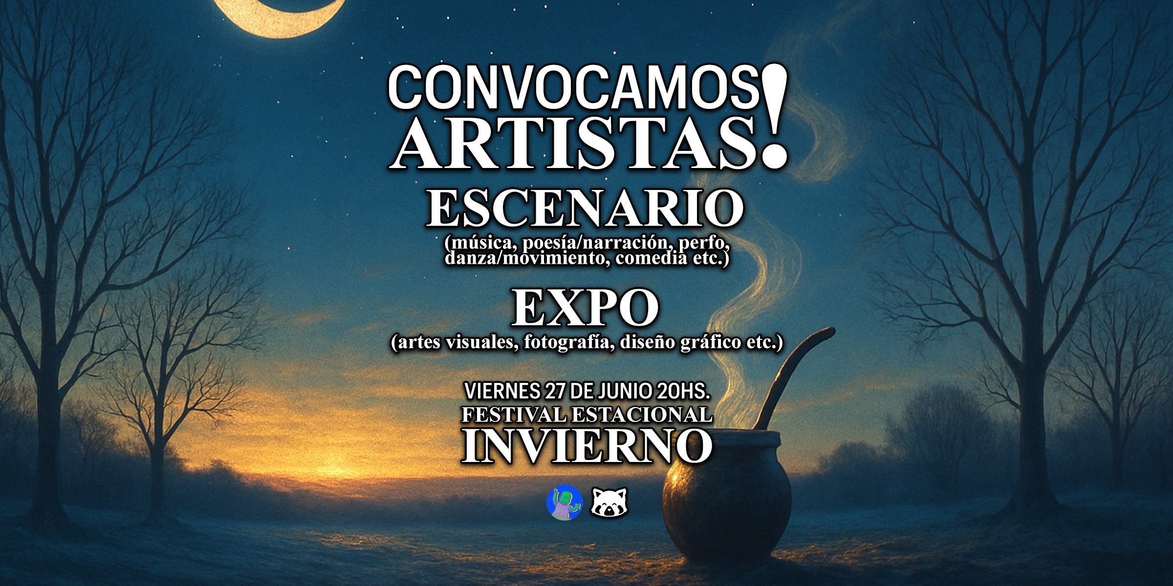 Convocatoria abierta de escenario y expo para el Festival Estacional: Invierno 2025 en Panda Rojo Espacio Cultural x Produs Copadas