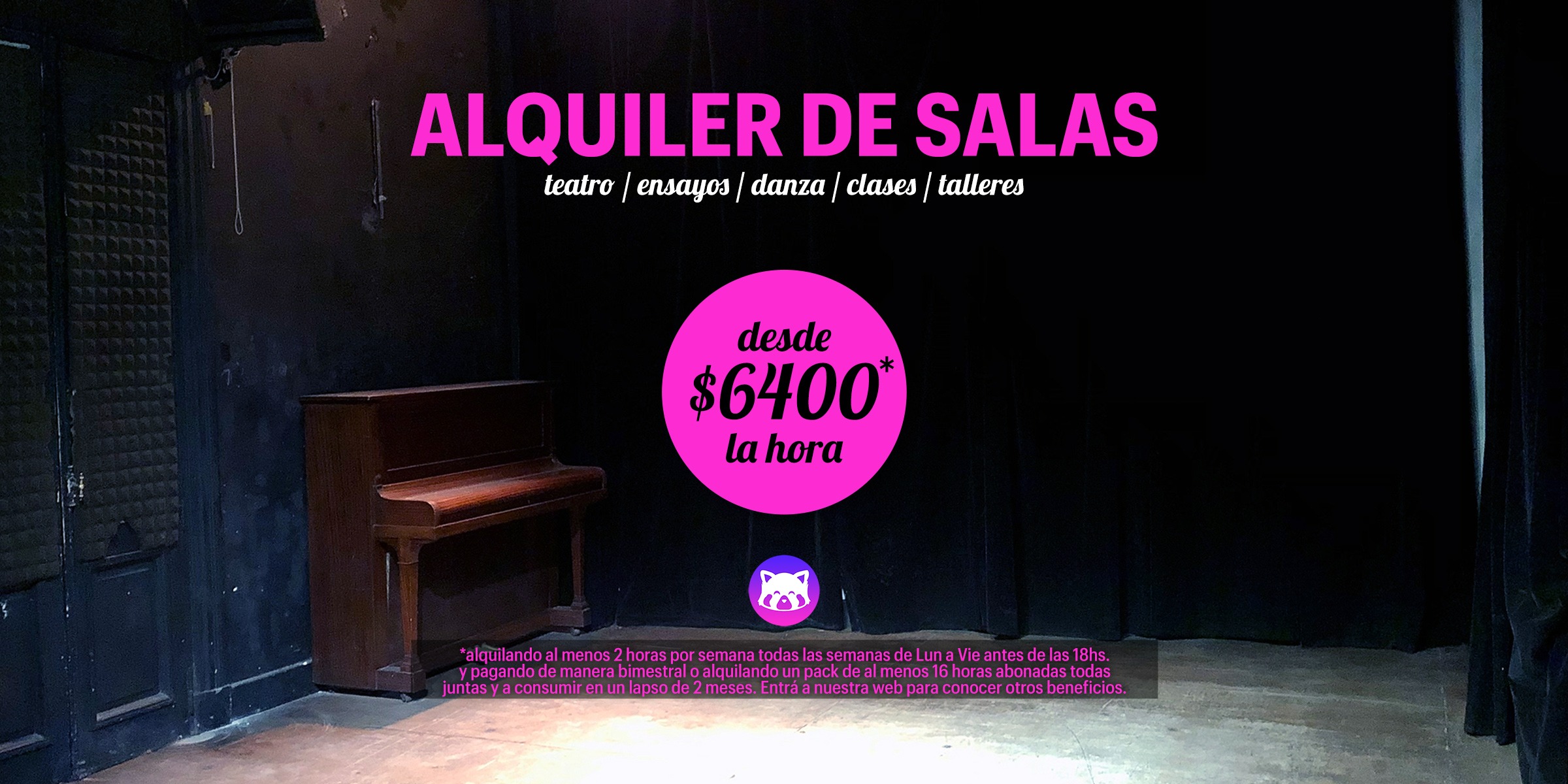 Alquiler de Salas – Alquila salas en el corazón del Abasto – Perfectas para talleres, ensayos y clases - En Panda Rojo Espacio Cultural